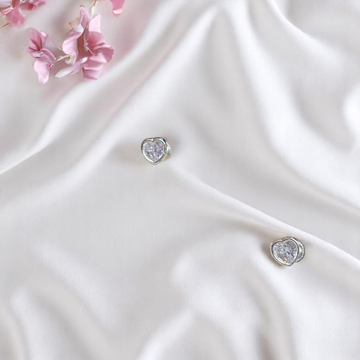Romantic 925 silver heart stone earrings, adding a soft and charming appeal to your jewelry collection.