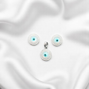 925 Silver Evil Eye Earring & Pendant Set