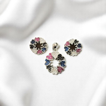 925 Silver Heart Earring & Pendant Set
