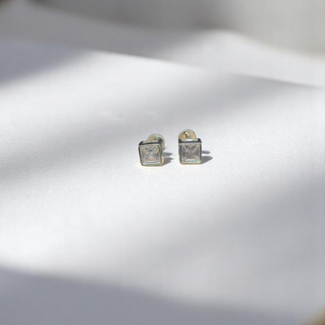 925 Silver Square Zircon Studs