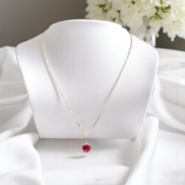 925 Silver Red Stone Necklace