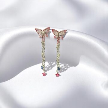925 Silver Butterfly Stone Earrings