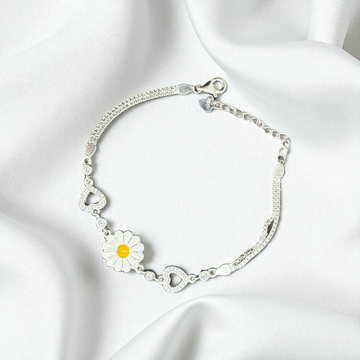 925 Silver Flower Enamel Bracelet