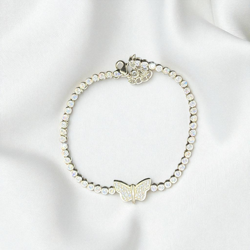 925 Silver Butterfly Stone Bracelet