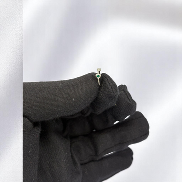 925 Silver Green Stone Nose Ring