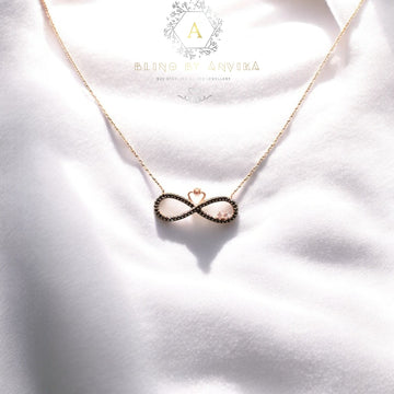 Silver 92.5 Rose Gold Plated Infinity Necklace