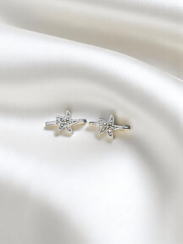 925 silver oxidized star toe rings, designed to add a celestial touch to your toe ring collection.