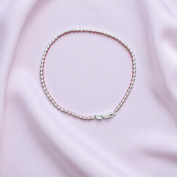 925 Silver Round Bead Anklet