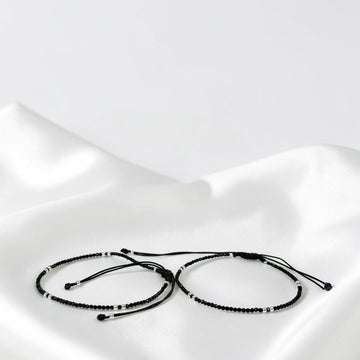 925 silver black thread Nazarband anklet, designed with a chic black thread for an edgy and modern look.