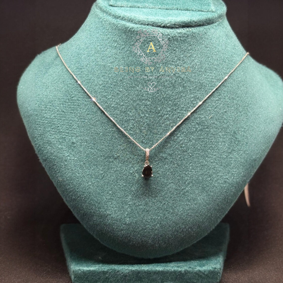 925 Silver Black Stone Necklace