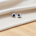 Romantic 925 silver heart stone earrings, adding a soft and charming appeal to your jewelry collection.