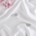 Romantic 925 silver heart stone earrings, adding a soft and charming appeal to your jewelry collection.