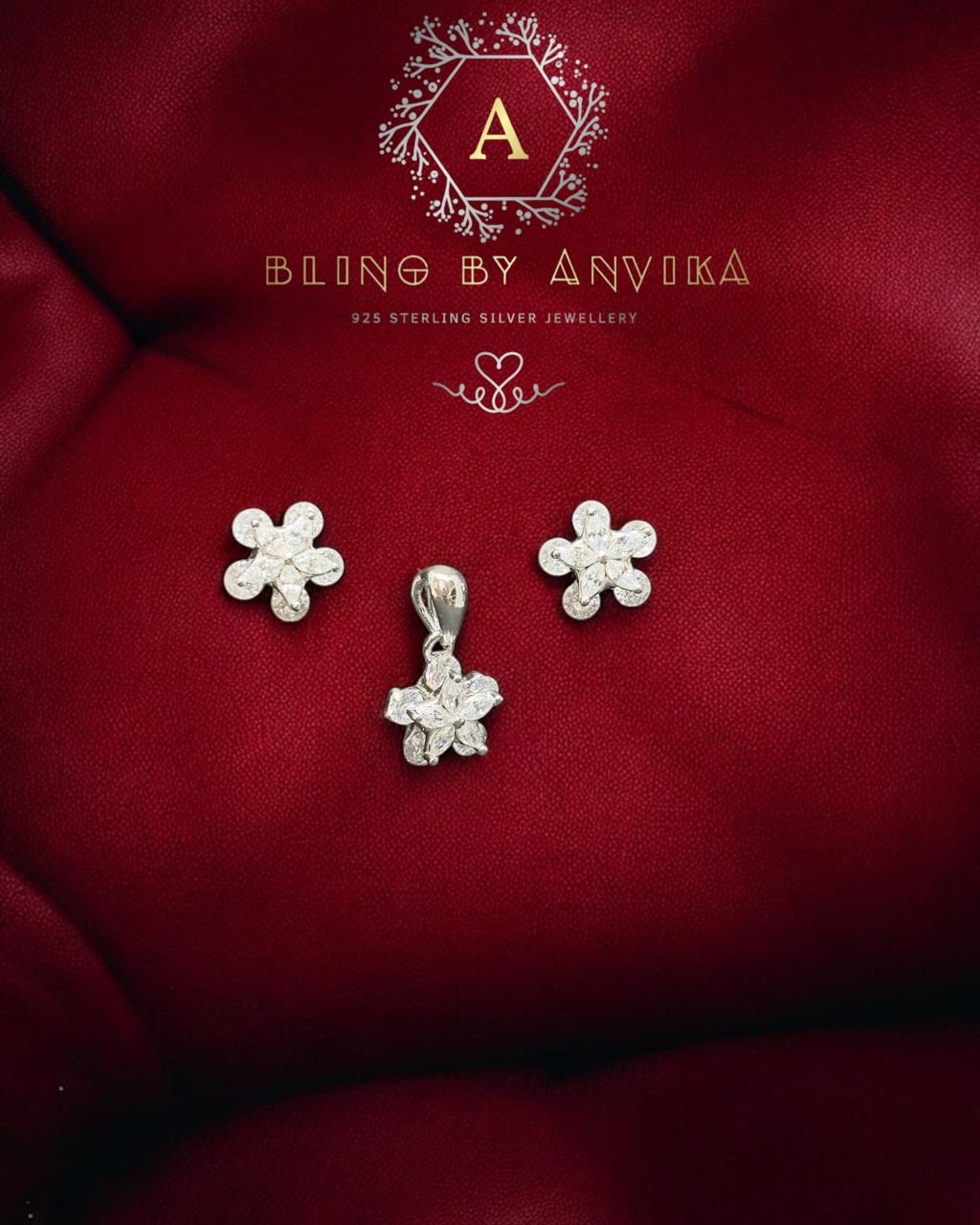 925 Silver Earring & Pendant Set