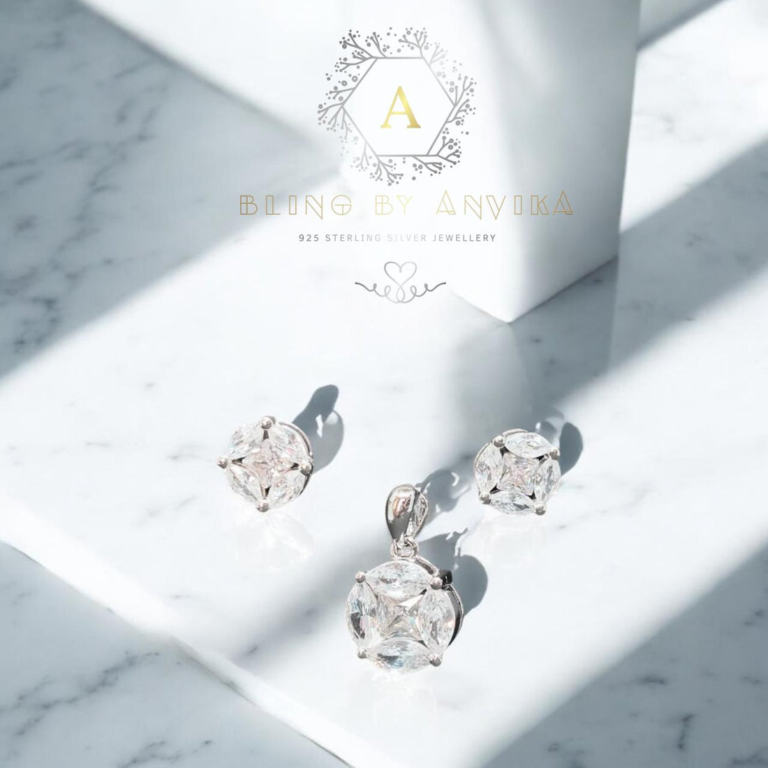 925 Silver Earring & Pendant Set