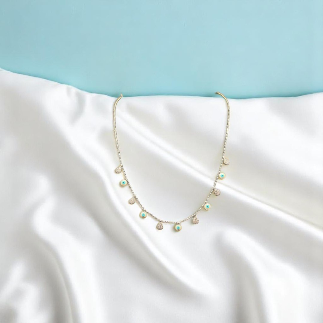 925 Silver Evil Eye Short Necklace