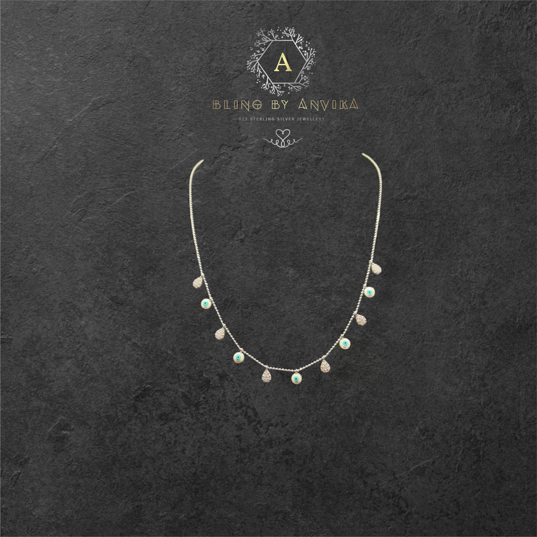 925 Silver Evil Eye Short Necklace