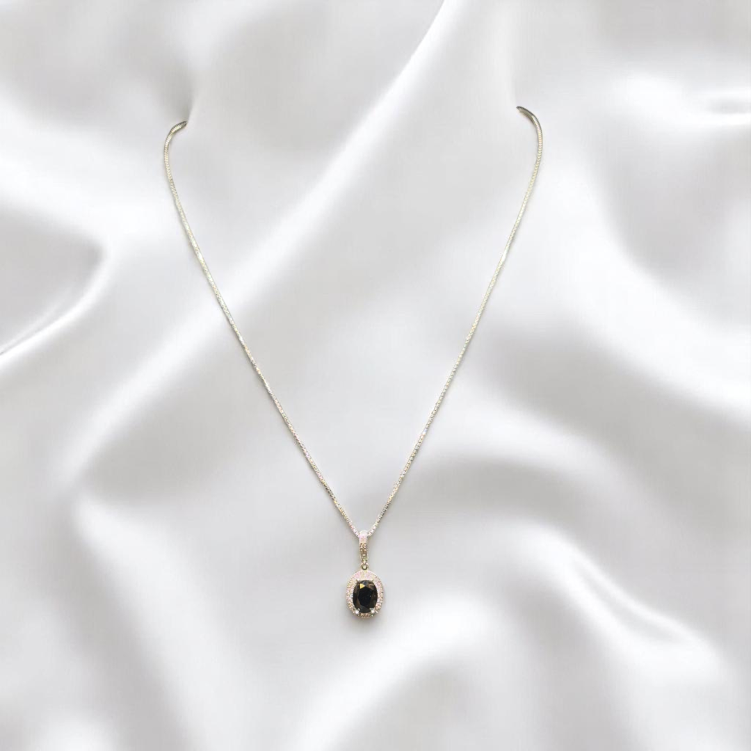 925 Silver Black Stone Necklace