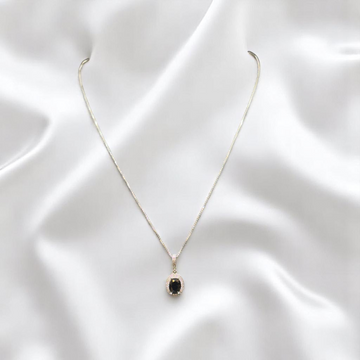 925 Silver Black Stone Necklace