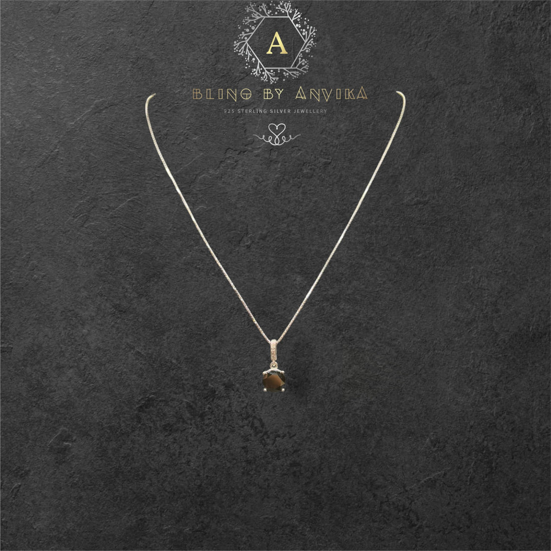 925 Silver Black Stone Necklace