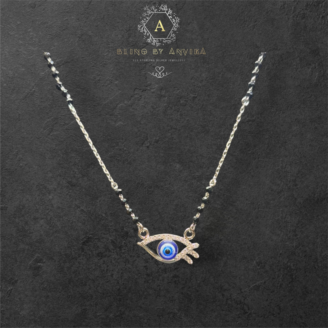 925 Silver Evil Eye Mangalsutra Necklace