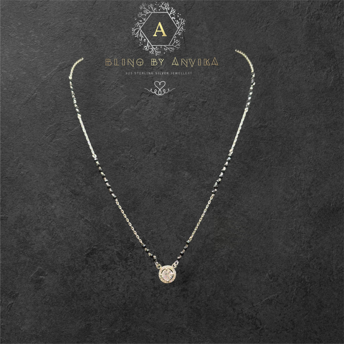 925 Silver Round Pendant Mangalsutra