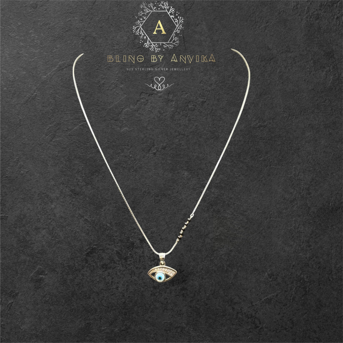 925 Silver Evil Eye Mangalsutra Necklace