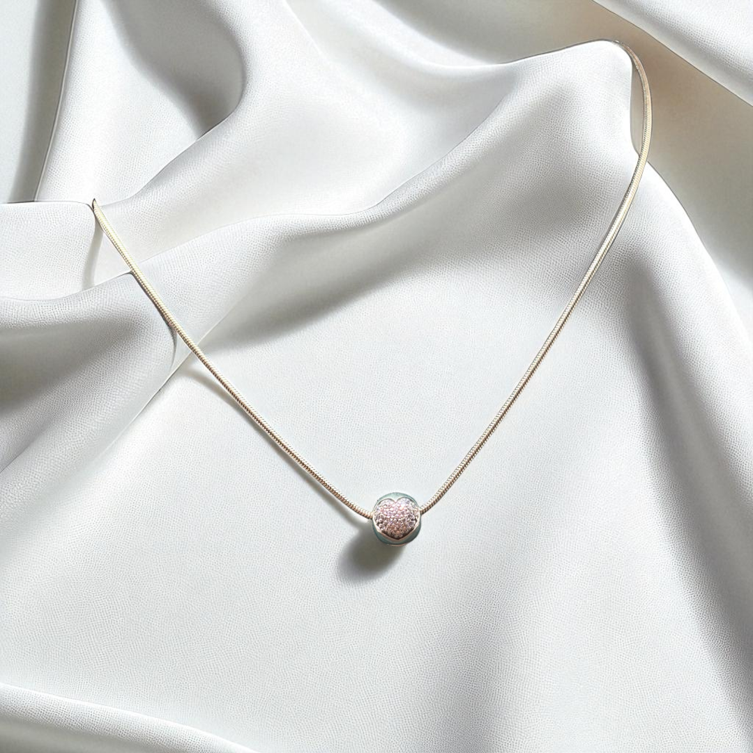 925 Silver Heart Charm Necklace Unisex