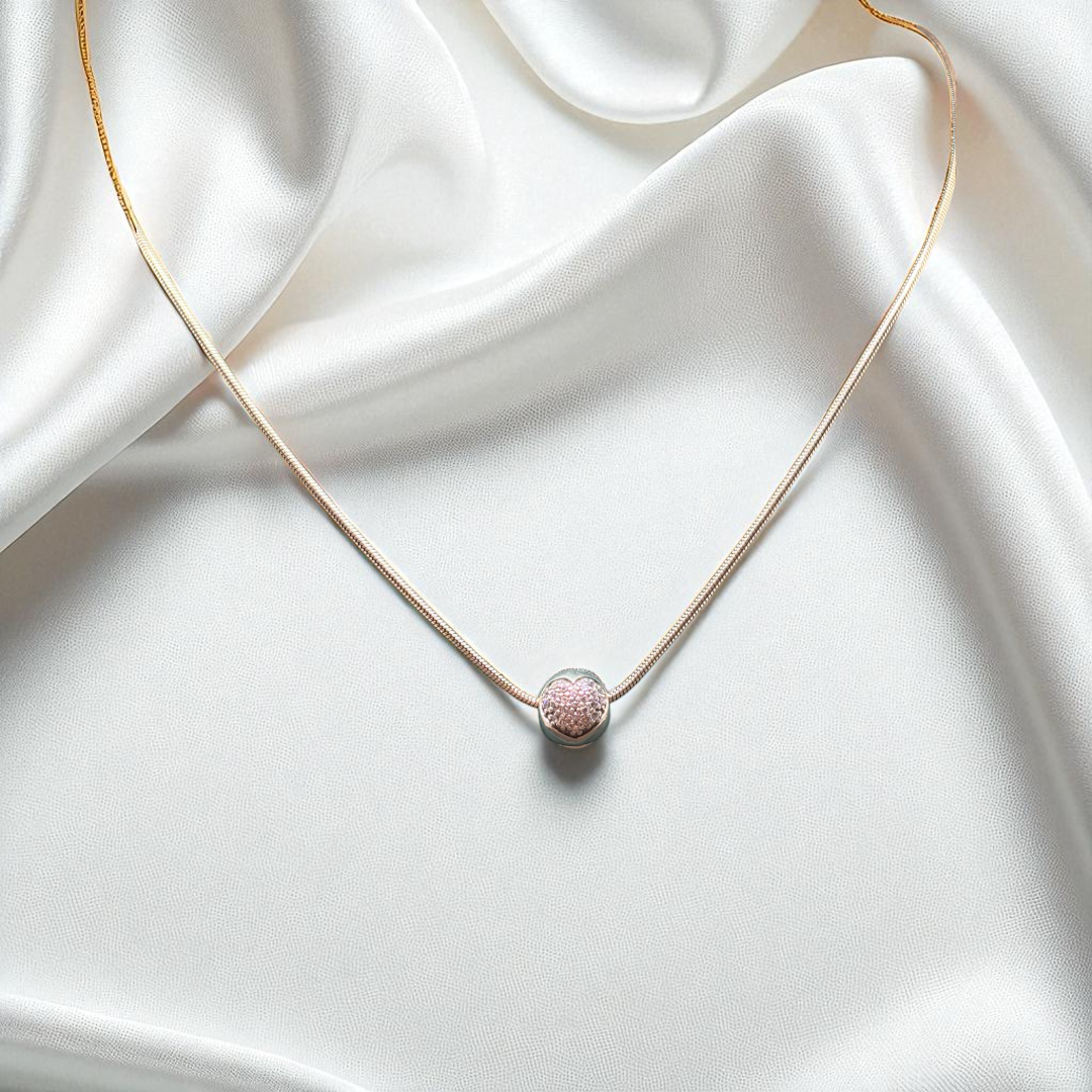 925 Silver Heart Charm Necklace Unisex