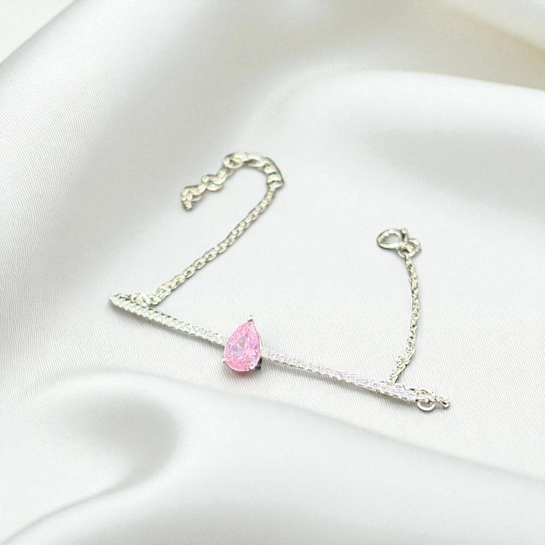 925 Silver Pink Stone Bracelet