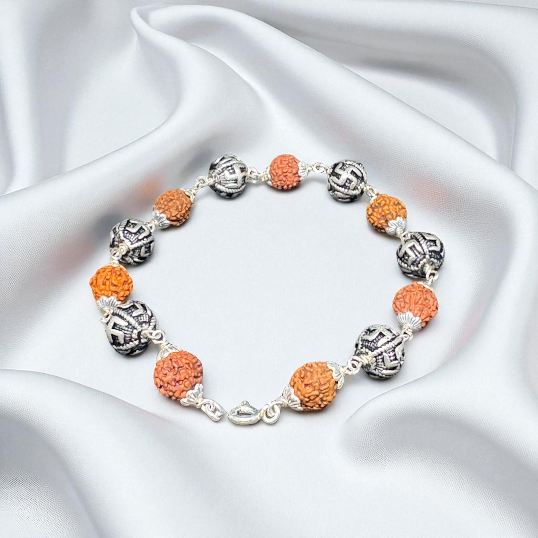 925 Silver Rudraksh Men's Bracelet