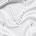 925 silver floral necklace and earrings set, featuring beautiful floral designs that bring a fresh and nature-inspired vibe.