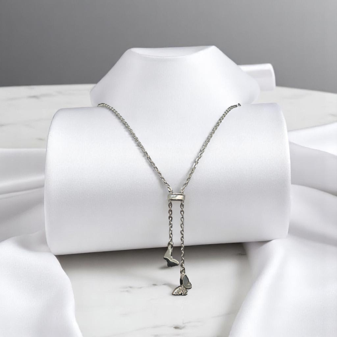 Light and airy 925 silver butterfly necklace, featuring delicate butterfly-shaped pendants for a whimsical touch.