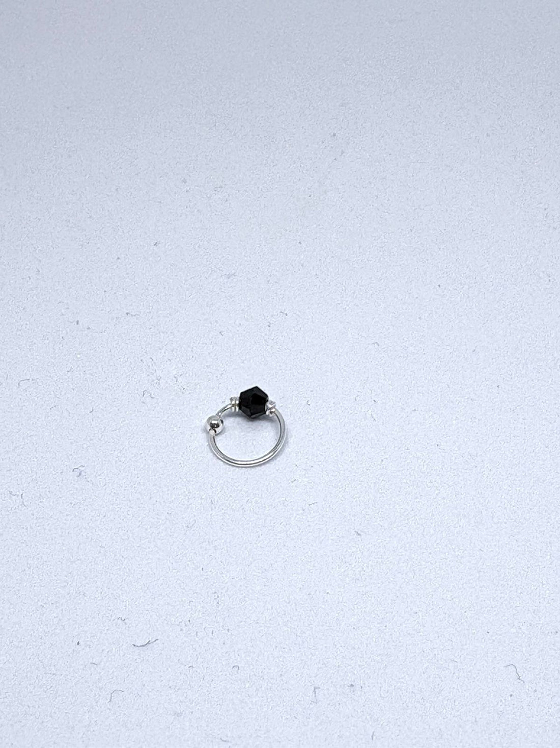 925 Silver Black Bead Nose Ring