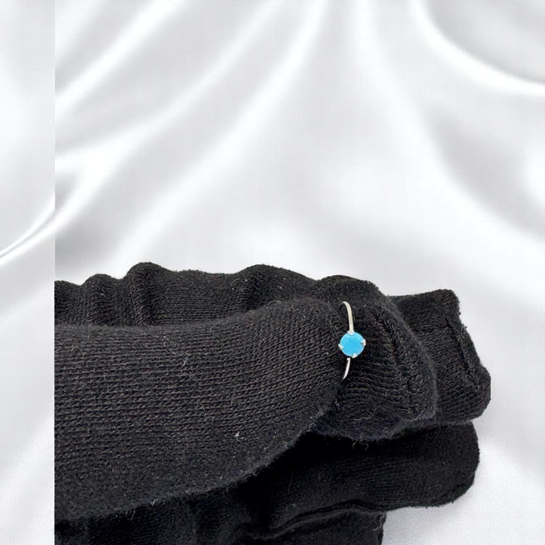 925 Silver Stone Nose Ring