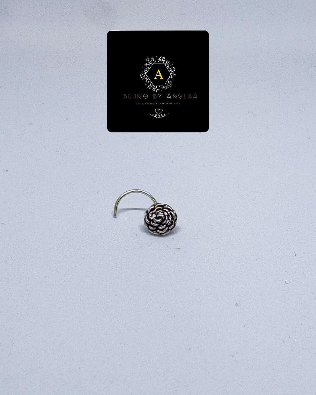 Silver Flower Nose Pin