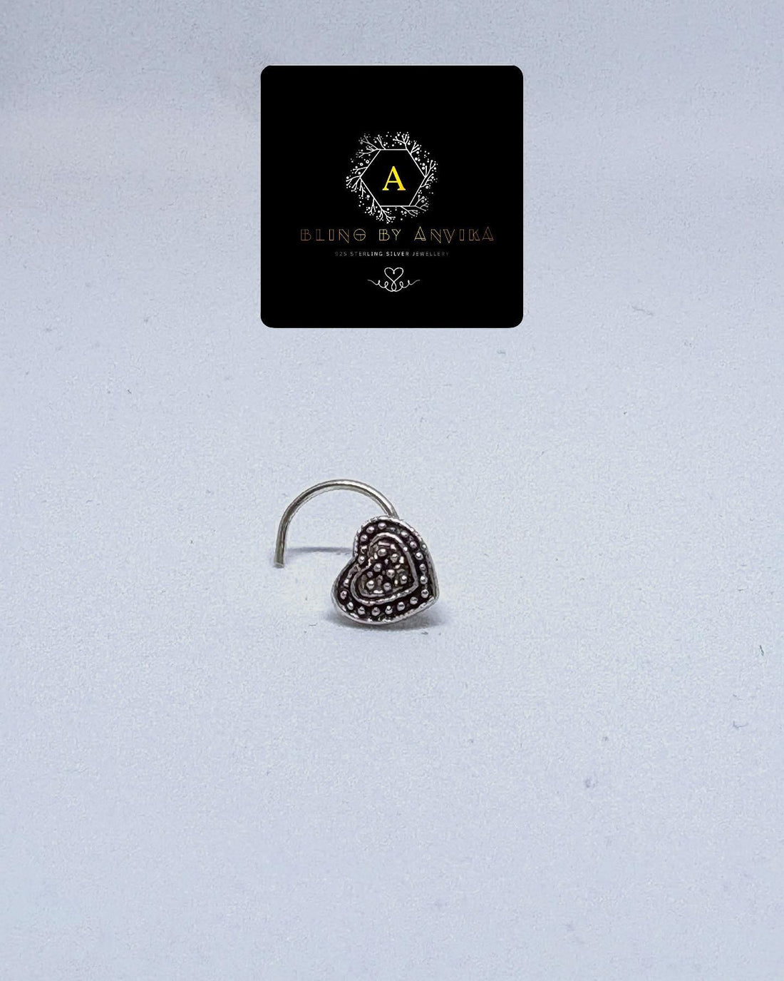 925 Silver Heart Nose Pin