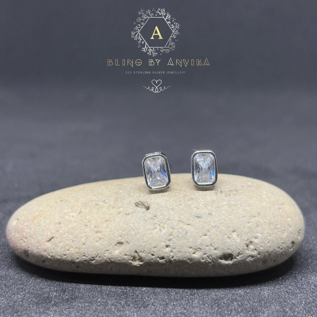 925 Silver Zircon Stone Studs