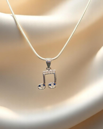 925 Silver Music Note Pendant