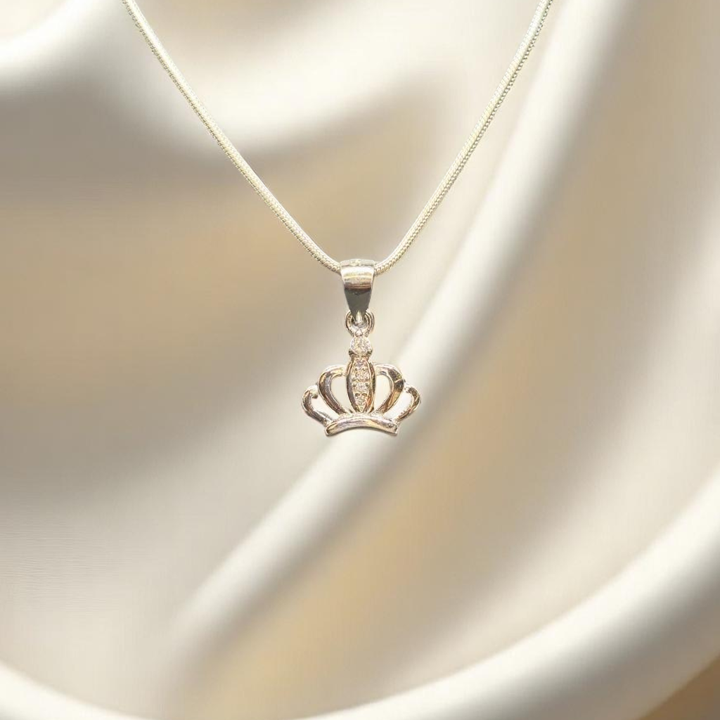 925 Silver Princess Crown Pendant
