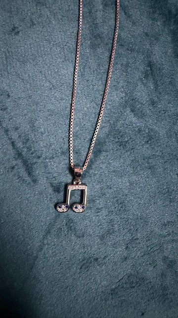 925 Silver Music Note Pendant with Chain