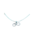 BlingbyAnvika sterling silver infinity necklace with cubic zirconia and heart details. Delicate chain.