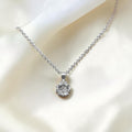 BlingbyAnvika sterling silver necklace with a sparkling cubic zirconia solitaire pendant. Delicate chain, timeless design.