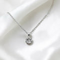BlingbyAnvika sterling silver necklace with a sparkling cubic zirconia solitaire pendant. Delicate chain, timeless design.