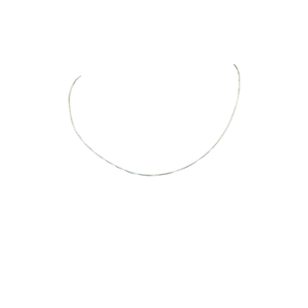 BlingbyAnvika 925 Sterling Silver delicate box neck chain necklace with a shimmering, minimalist design.
