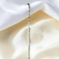 BlingbyAnvika 925 Sterling Silver bracelet with floral charm and cubic zirconia, delicate chain, heart charm.