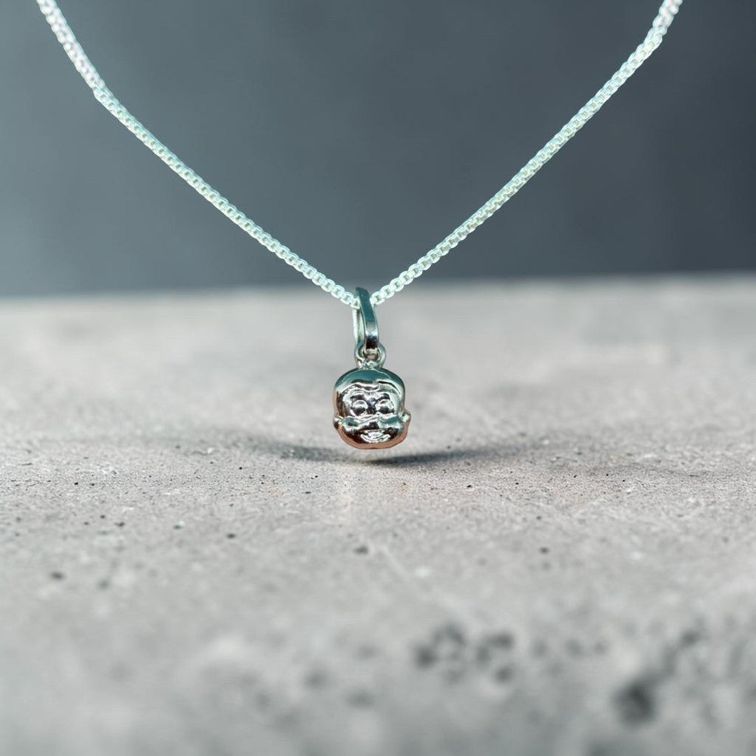 BlingbyAnvika 925 Sterling Silver Hanuman Pendant with intricate details, a symbol of courage and faith.