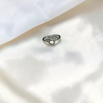 BlingbyAnvika 925 silver ring with Mickey Mouse ears cutout design for women. Minimalist, playful.