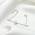BlingbyAnvika 925 sterling silver bracelet featuring a delicate pink pear-cut stone on a shimmering chain.
