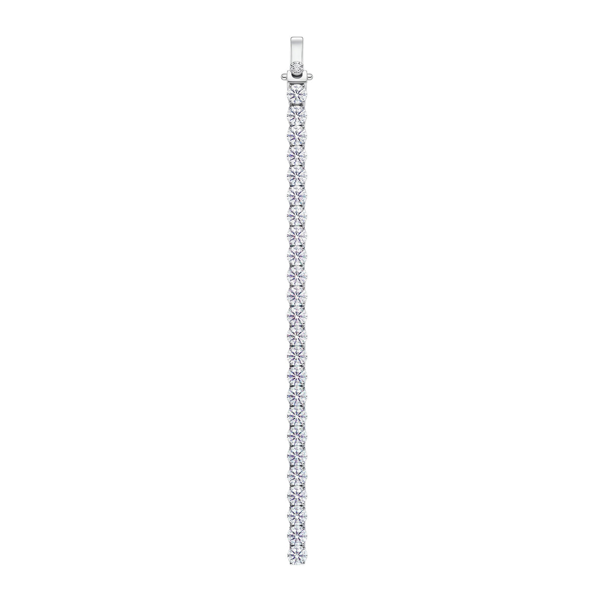 BlingbyAnvika 925 sterling silver tennis bracelet featuring a row of sparkling round stones and a secure clasp.