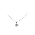 BlingbyAnvika 925 silver necklace with a round white cubic zirconia pendant and delicate chain.